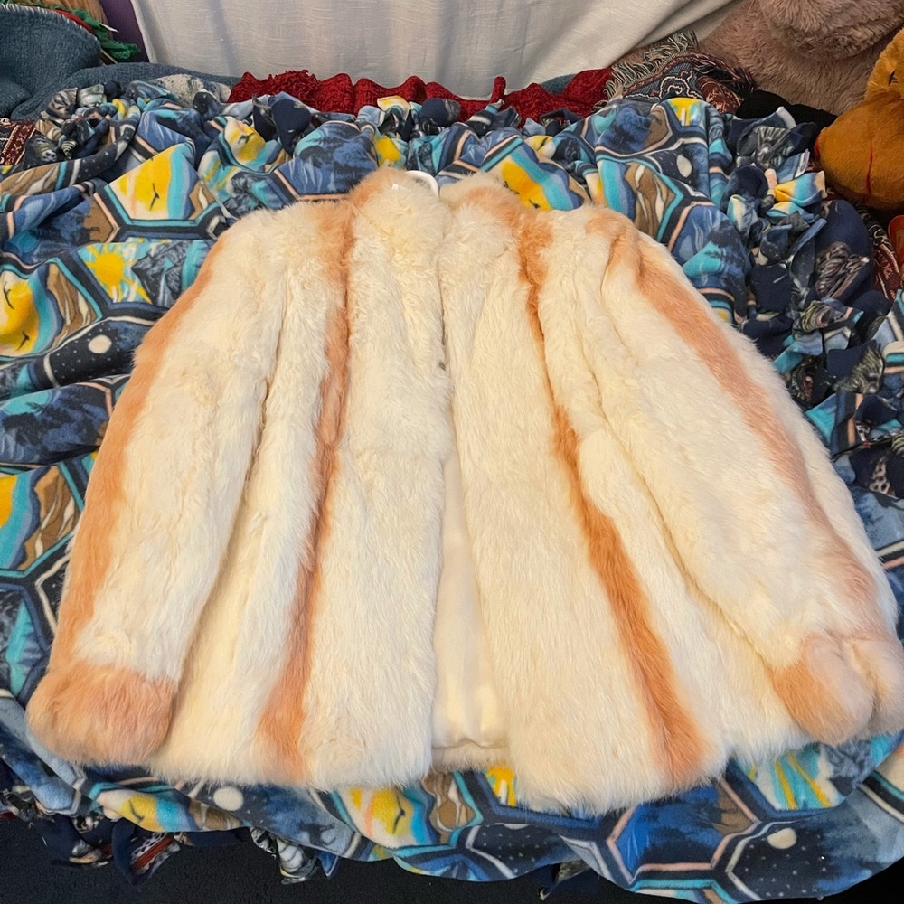 Rabbit fur coat for women